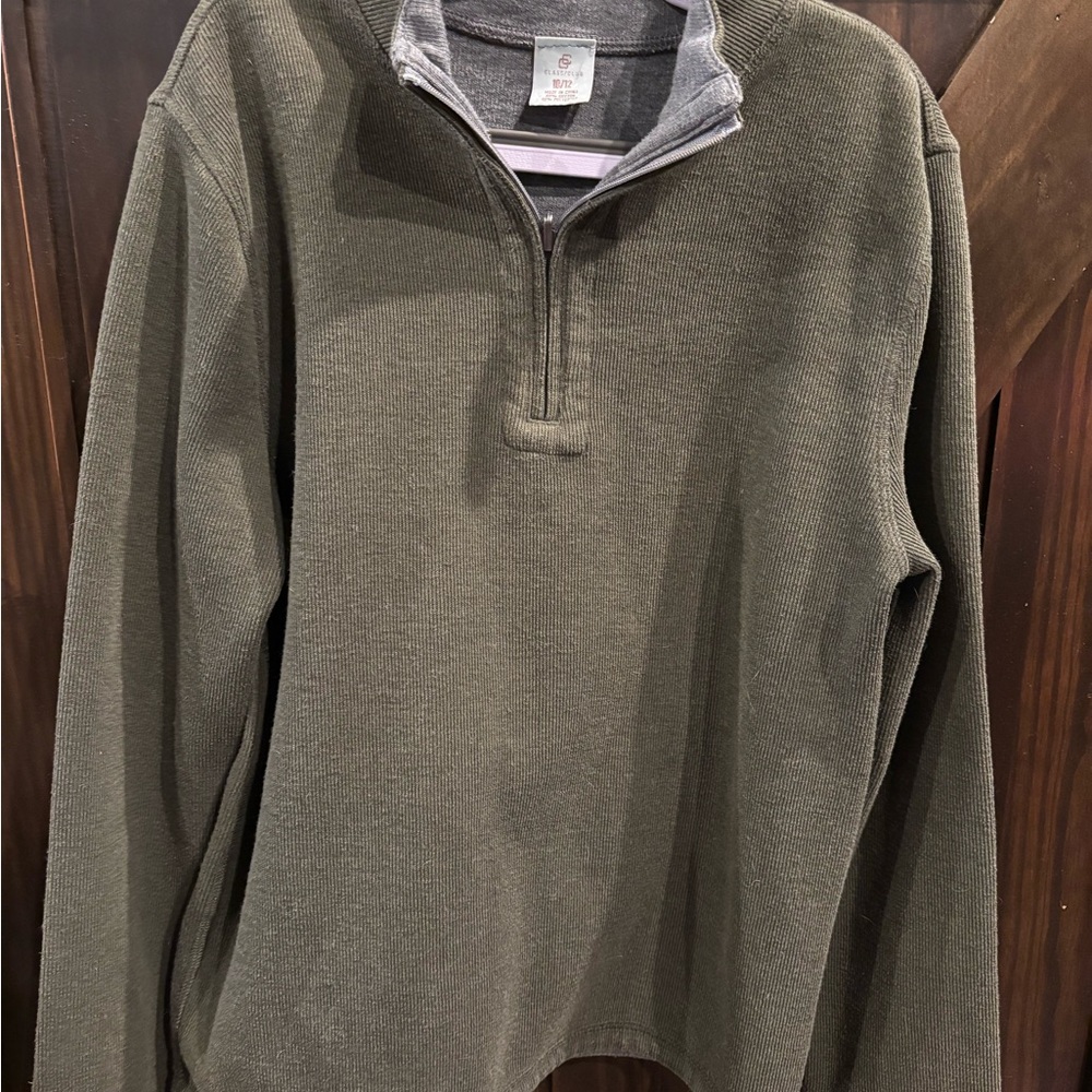 Class Club Boys Forest Green Zip-Up Sweater